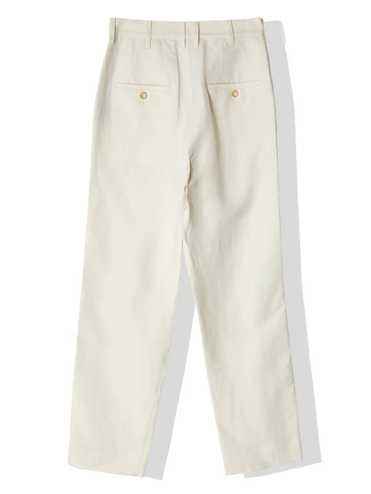 White pants, back view