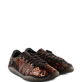 Brown sneakers, side view