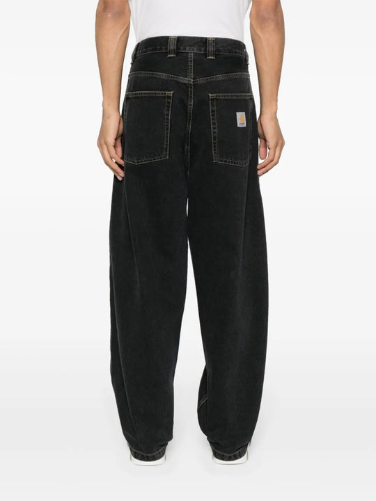 Blue pants worn by a person, showing the pants' fit