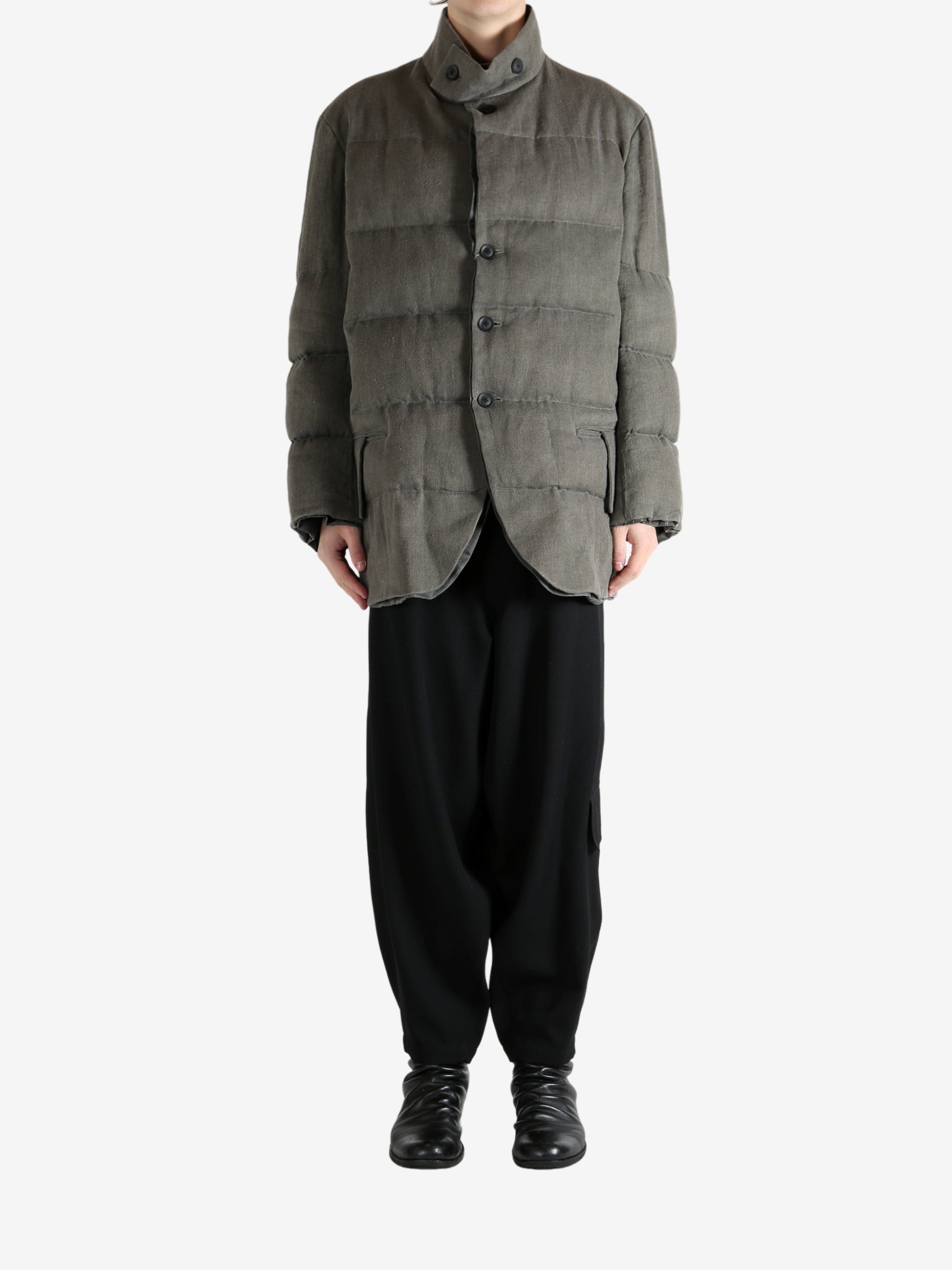 Grey jacket, full body view