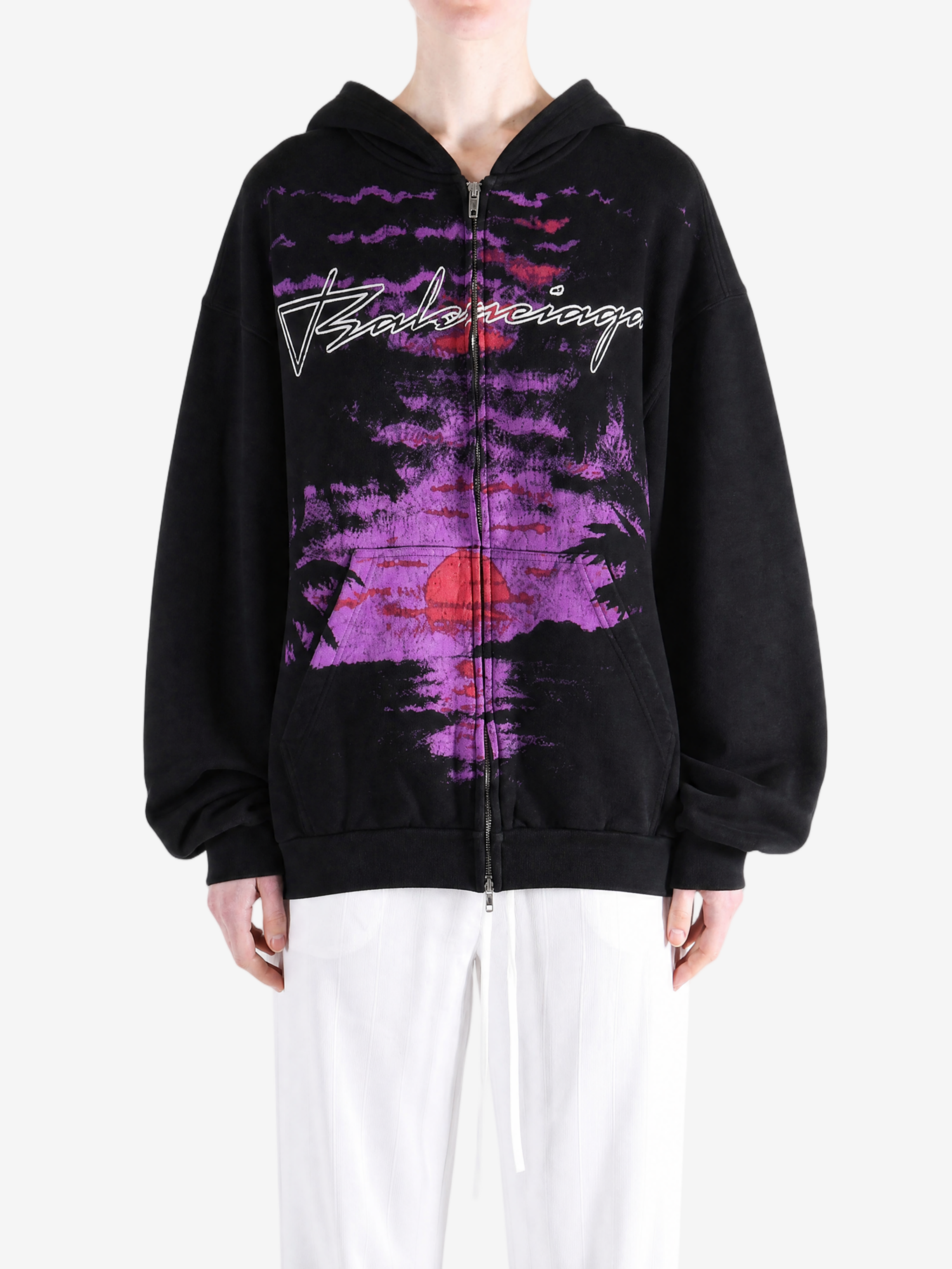 Black hoodie, full body view