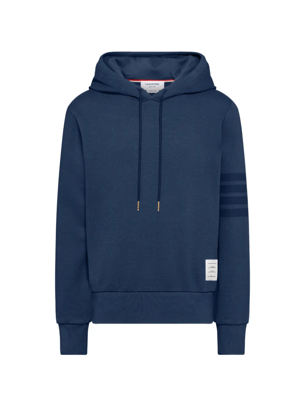 navy hoodie, front view
