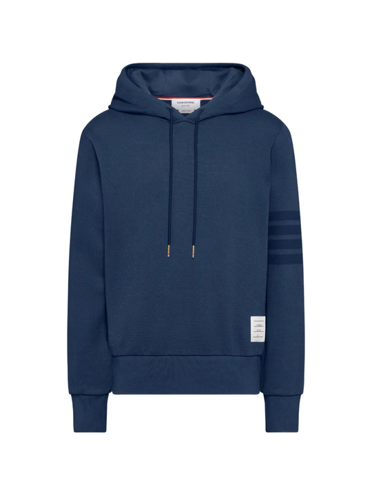 navy hoodie, front view