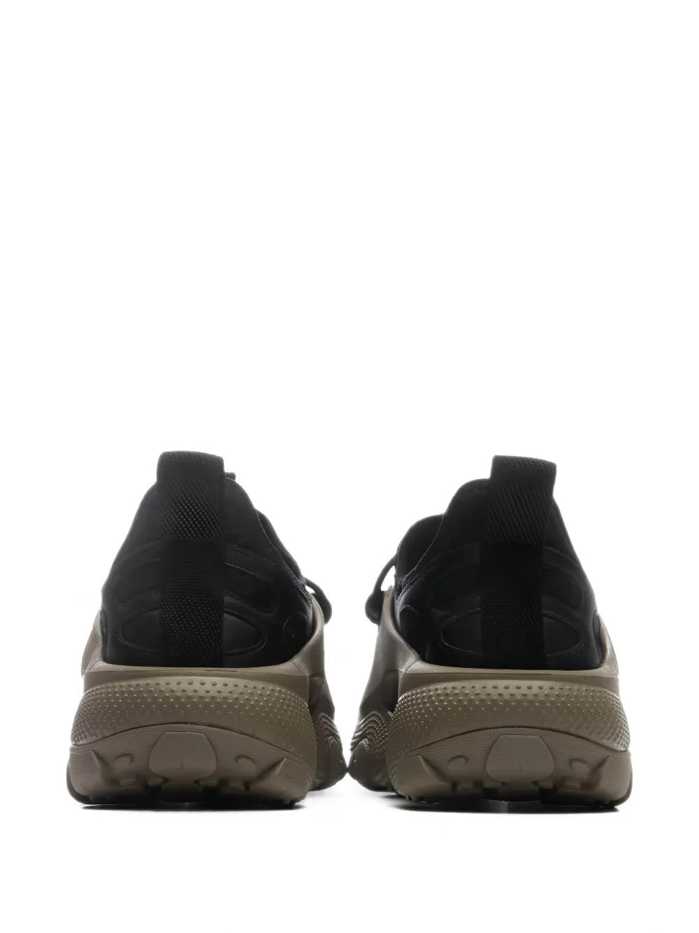 Tan shoes, back view