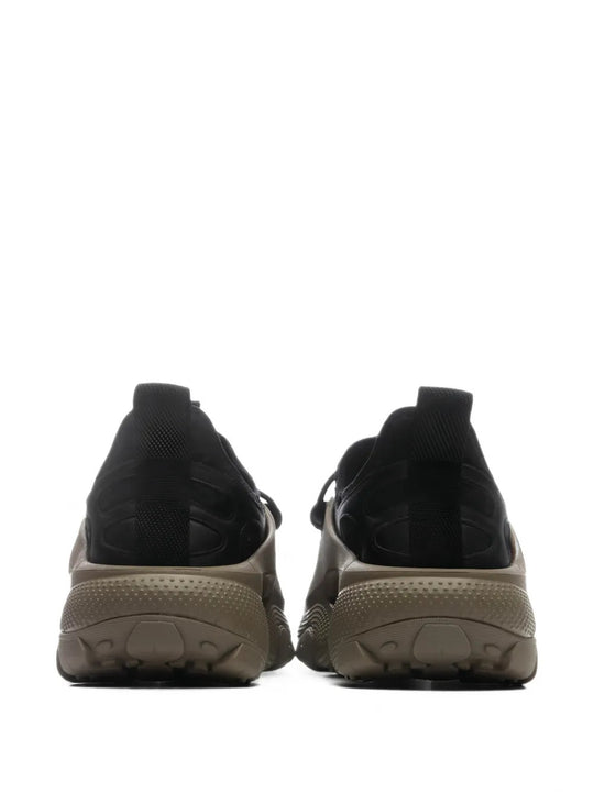 Tan shoes, back view