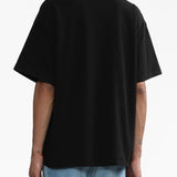 Black t-shirt, full body view