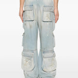 Blue jeans worn by a person, showing the jeans' fit