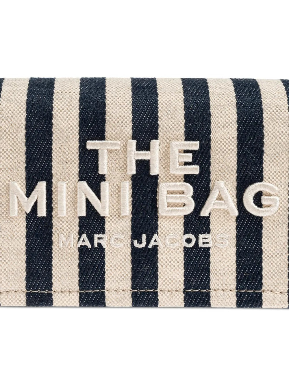 Close up of the blue bag, showing texture of the cotton fabric