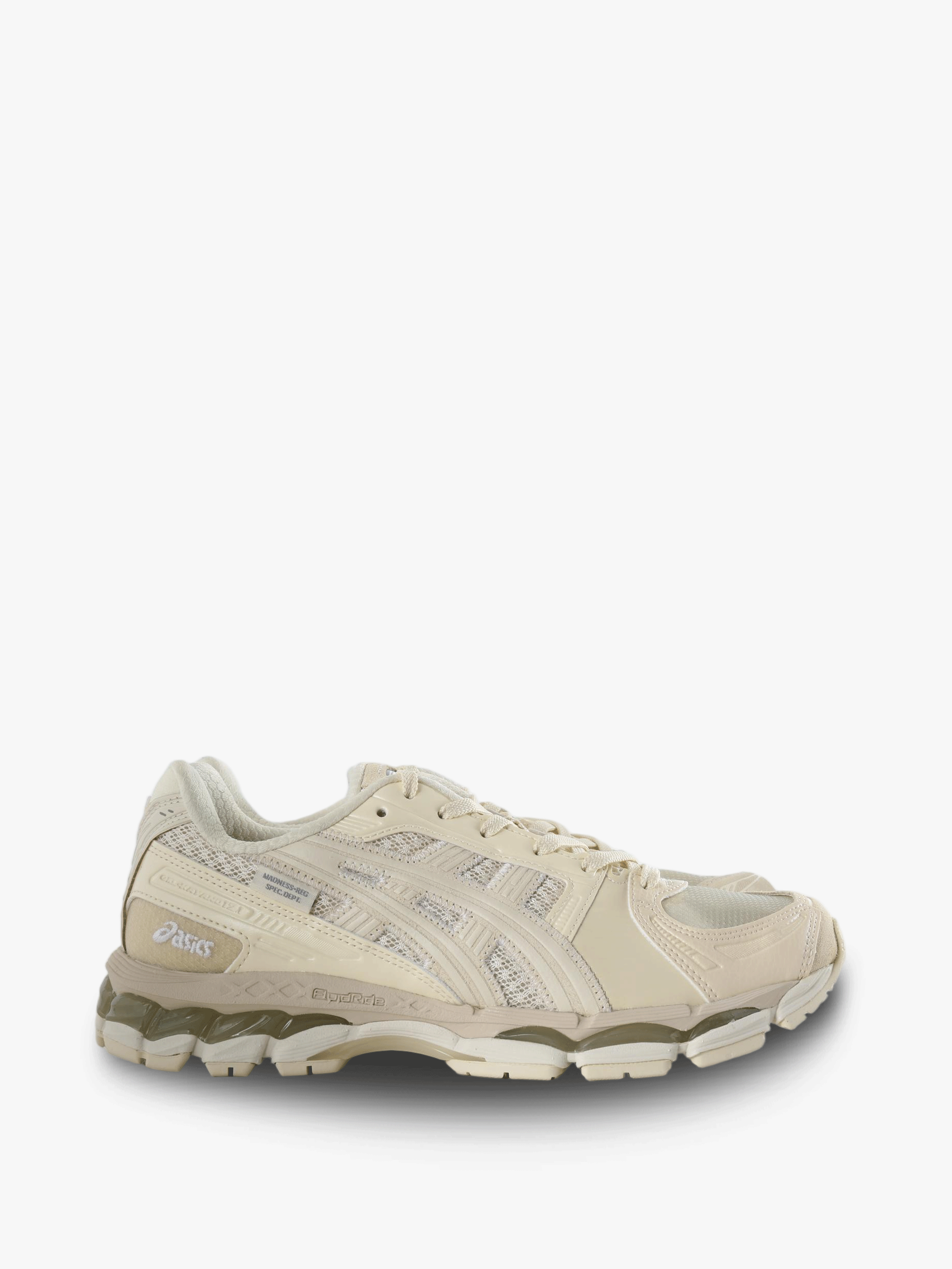 Tan shoes, side view