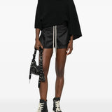 Black shorts, full body view