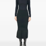 Black skirt, full body view