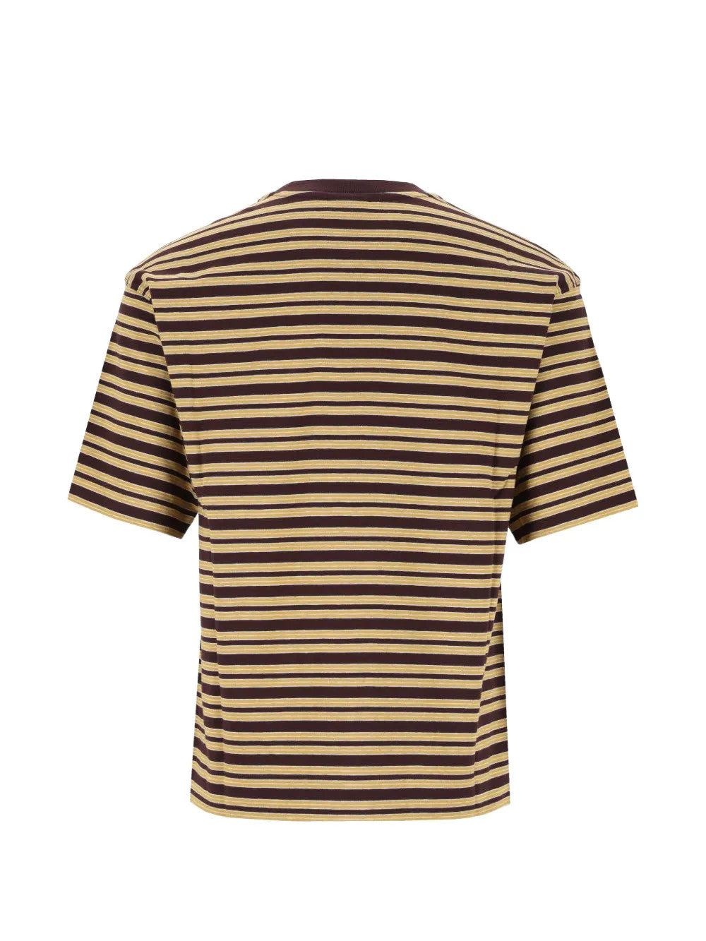 Burgundy t-shirt, back view