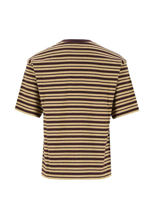 Burgundy t-shirt, back view