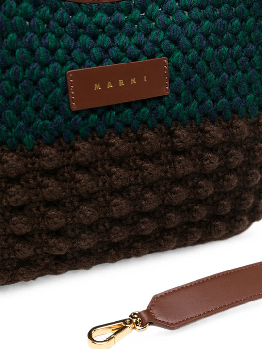 Close up of Green bag, showing detail