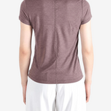 Brown t-shirt, full body view
