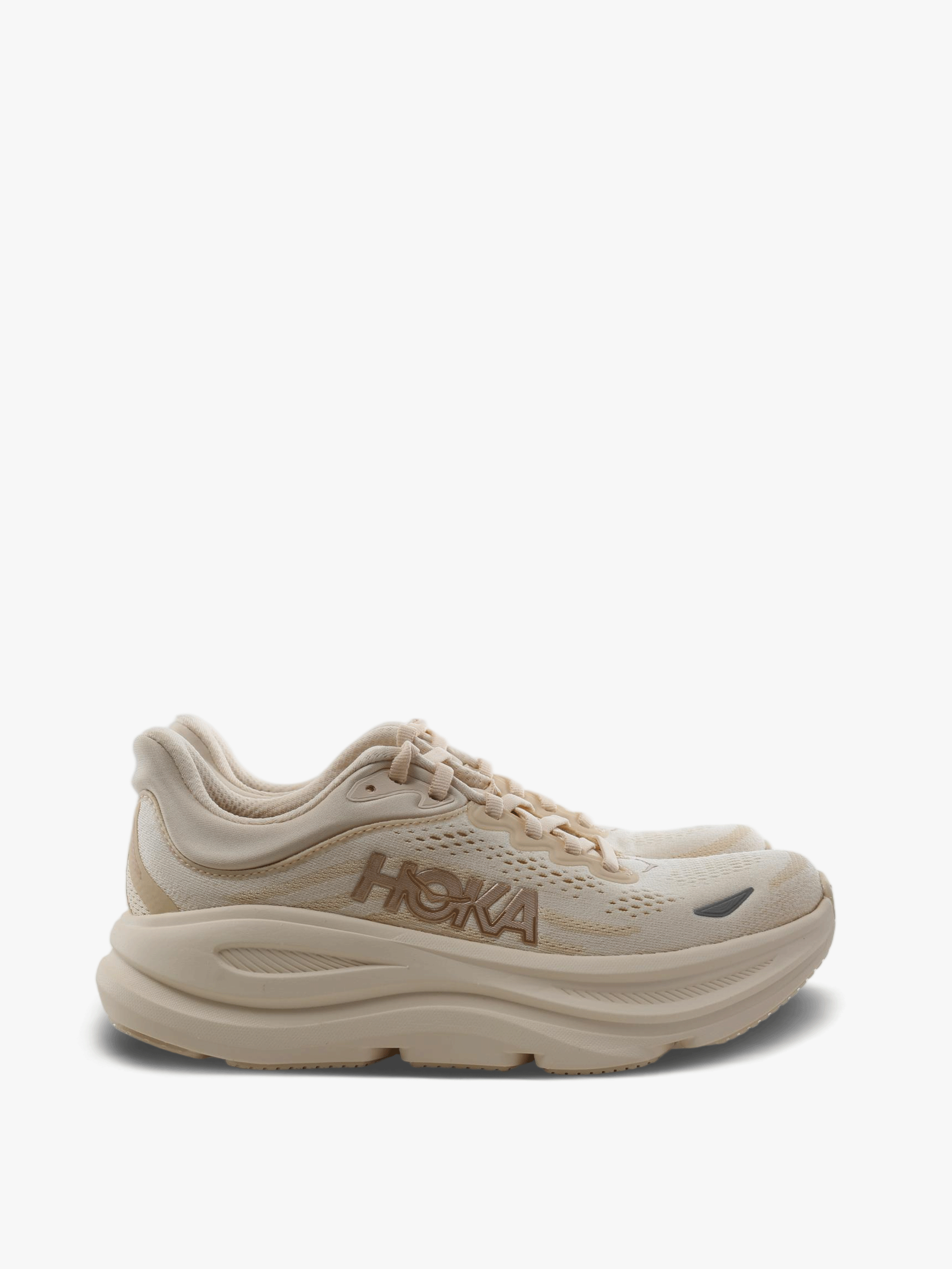 Tan shoes, side view