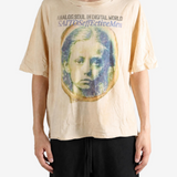 Tan t-shirt, full body view