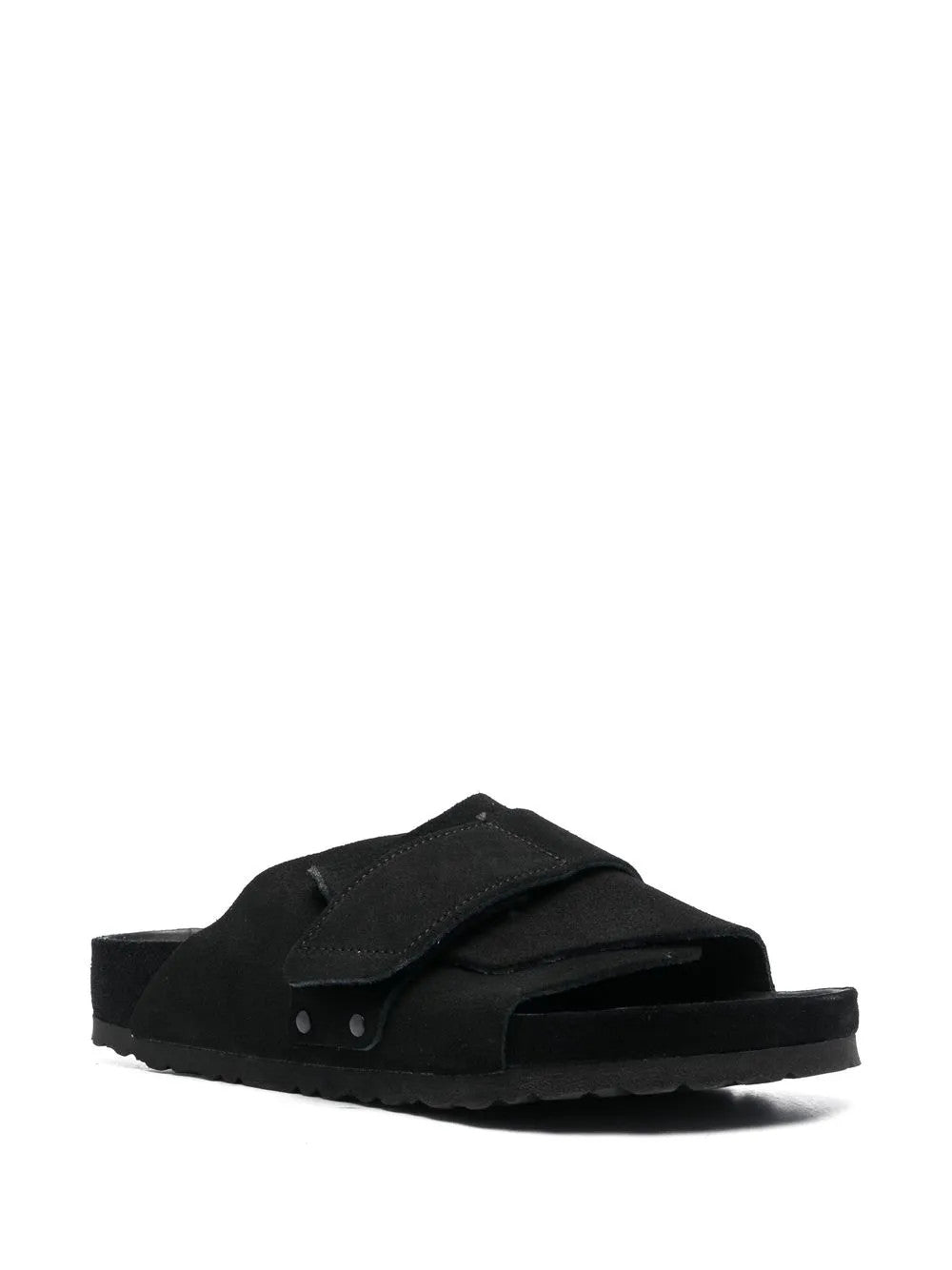 Black sandals, front view