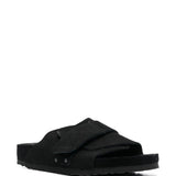 Black sandals, front view