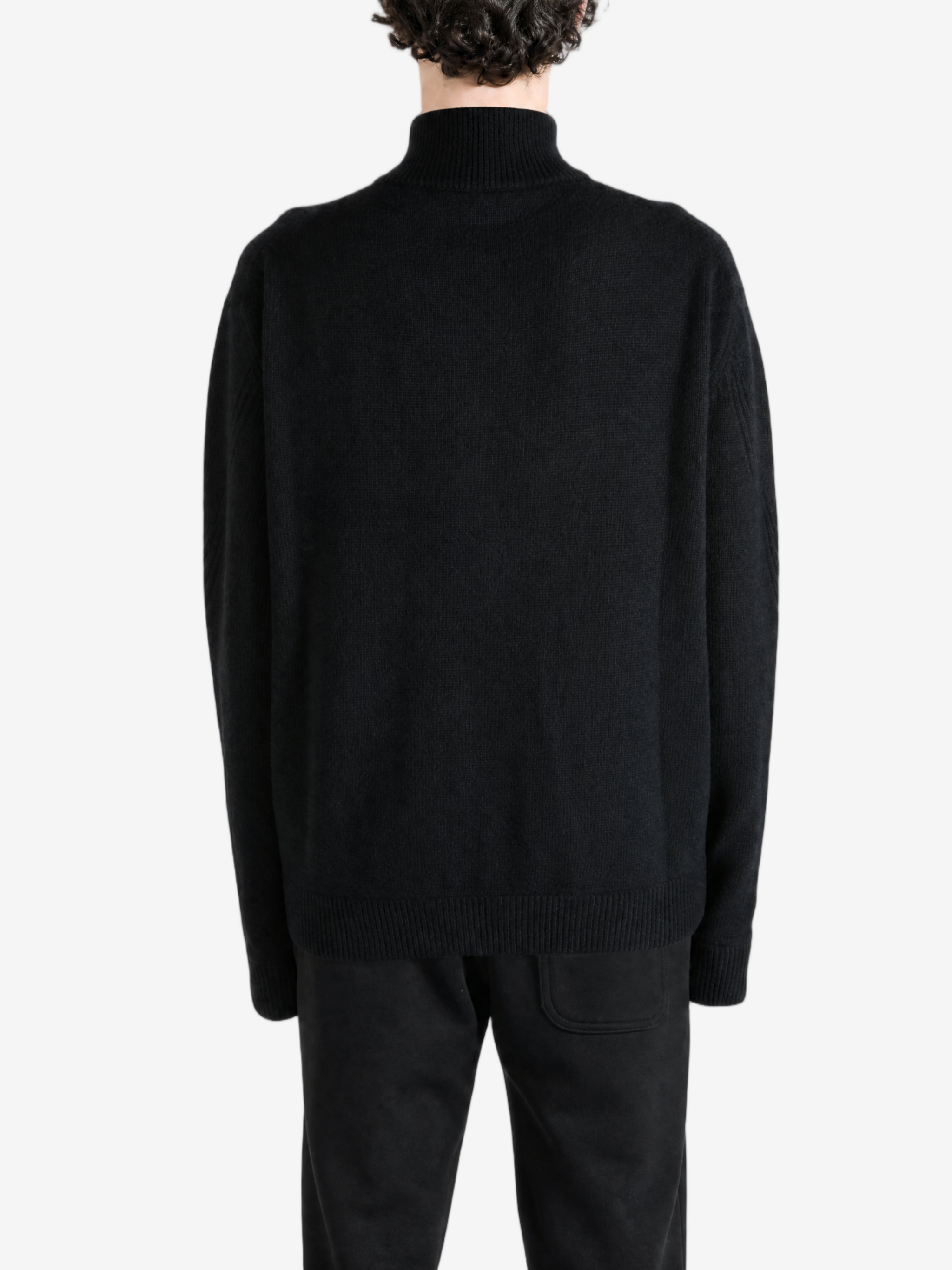 Black knitwear, full body view