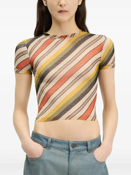 Orange t-shirt worn by a person, showing the t-shirt fit
