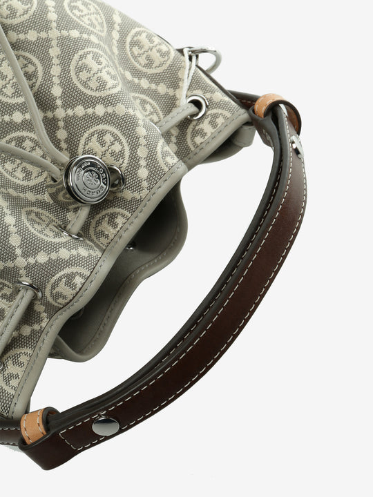 Close up of grey bags, showing texture of the fabric