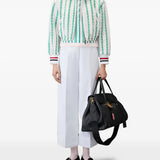 THOM BROWNE - Women Crochet Stitch Variegated Stripe RWB Stripe Polo Shirt