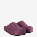 Purple sandals, side view