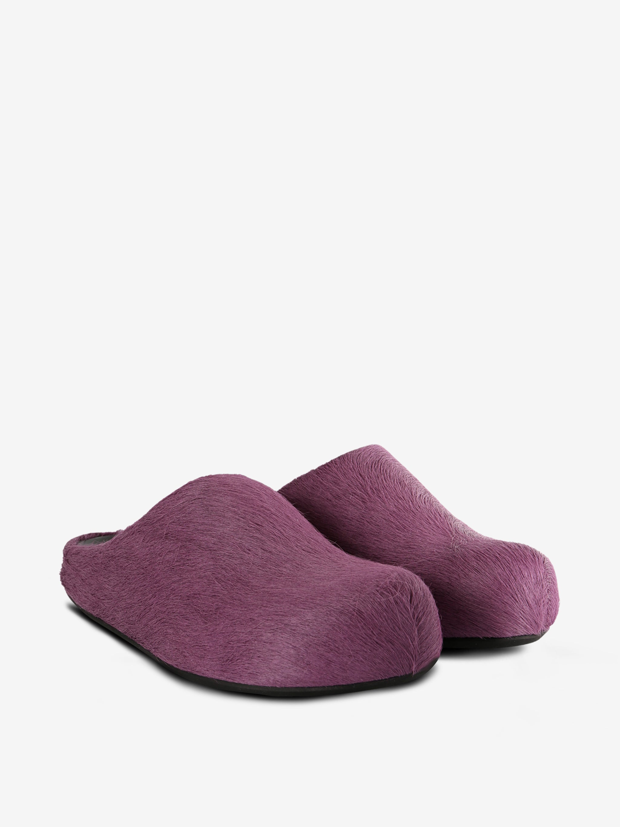 Purple sandals, side view