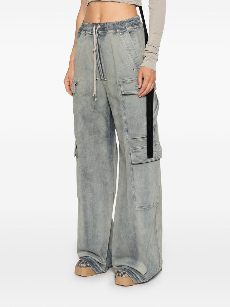 RICK OWENS DRKSHDW - Women Denim Double Cargo Jumbo Belas