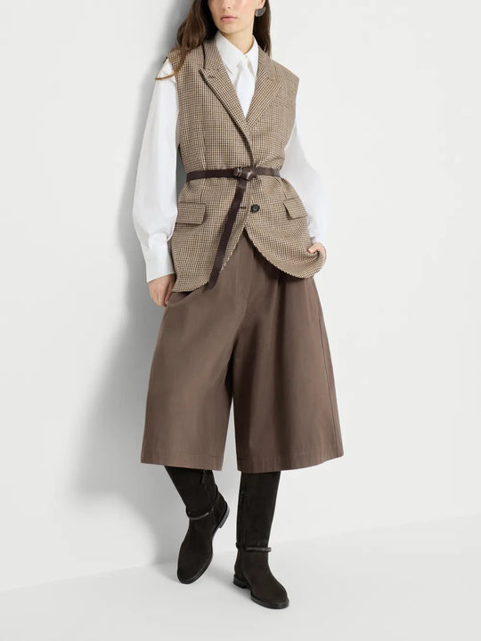 Brown pants, full body view