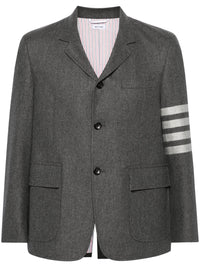 THOM BROWNE Men Unstructured Straight Fit SB S/C In Engineered 4 Bar Flannel Suit