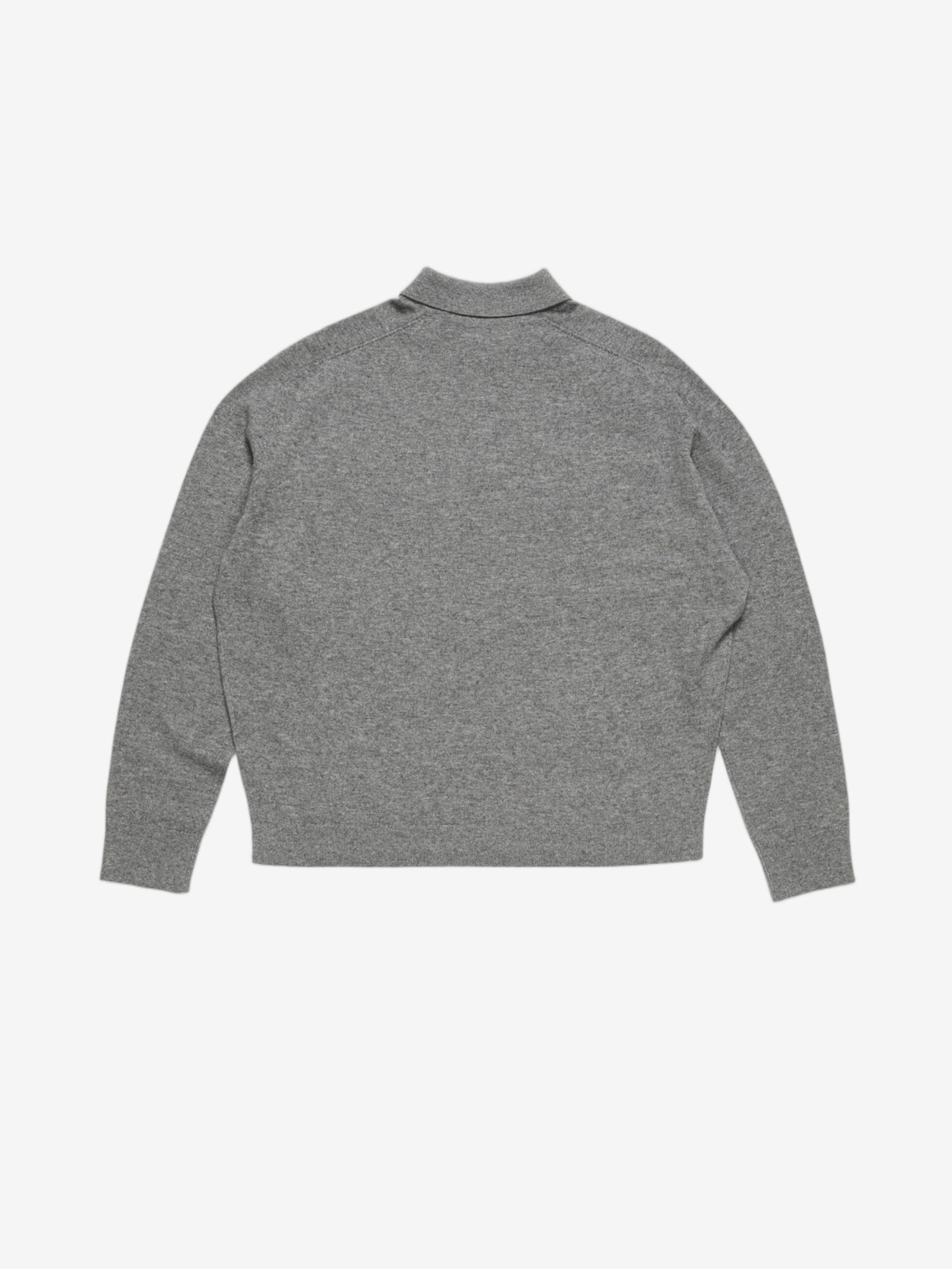 Grey knitwear, back view