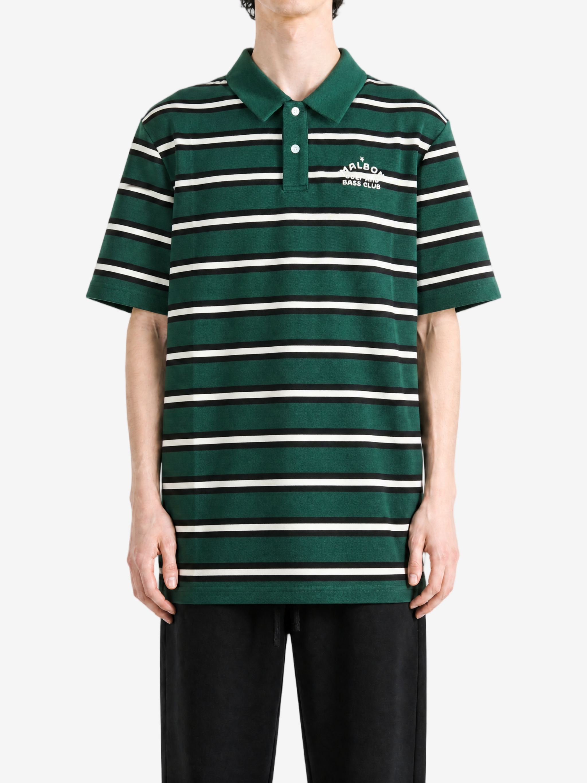 Green shirt, full body view