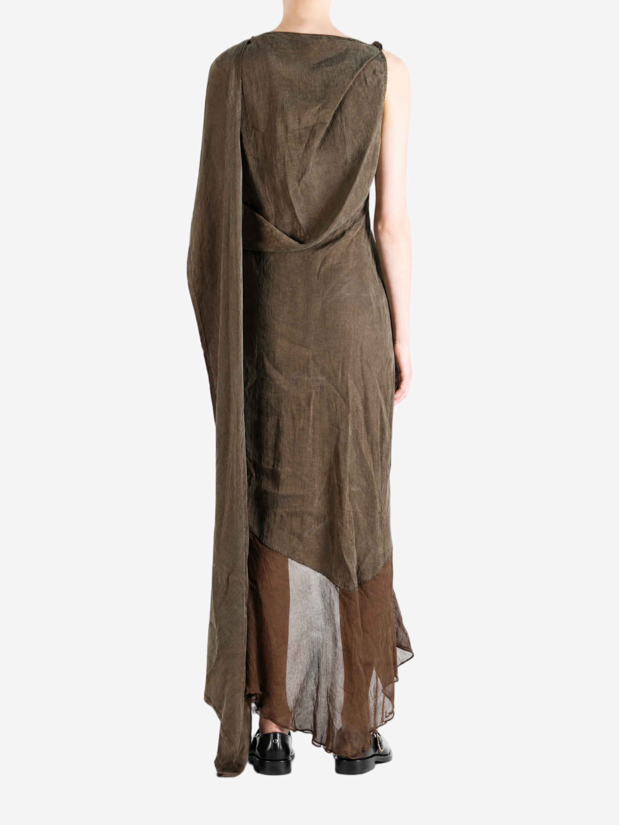 Brown dress, full body view