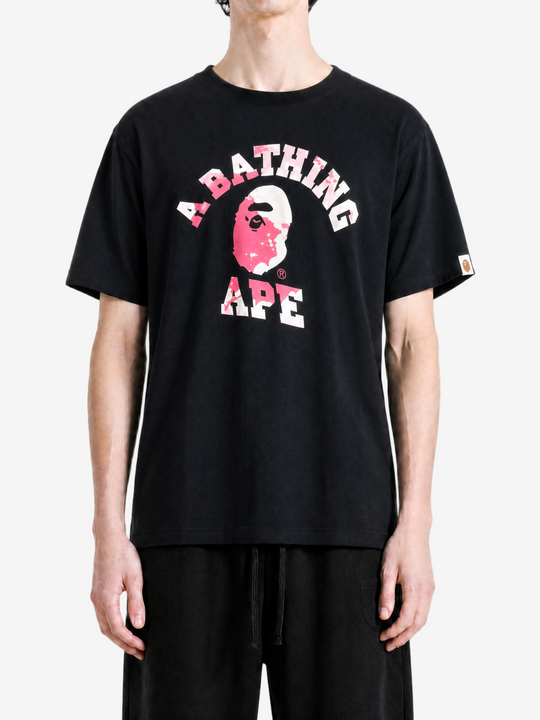 Black t-shirt, full body view