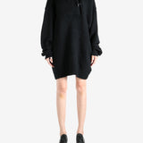 Black hoodie, full body view