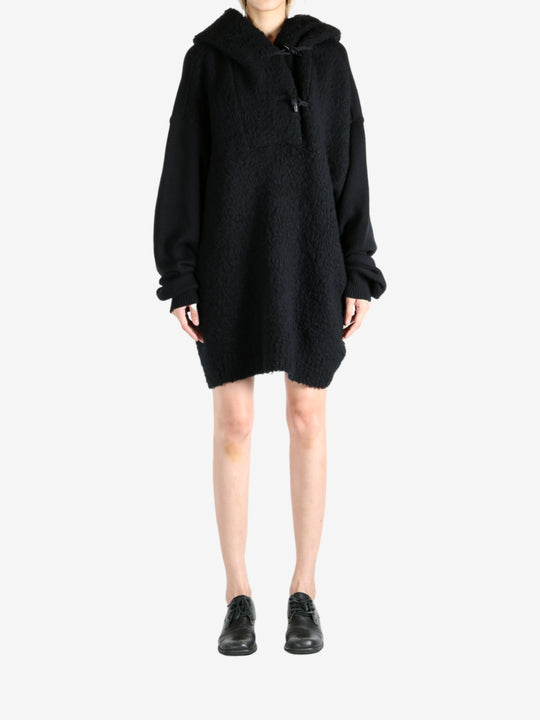 Black hoodie, full body view