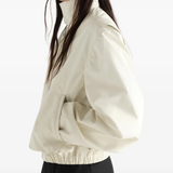 Tan jacket, front view