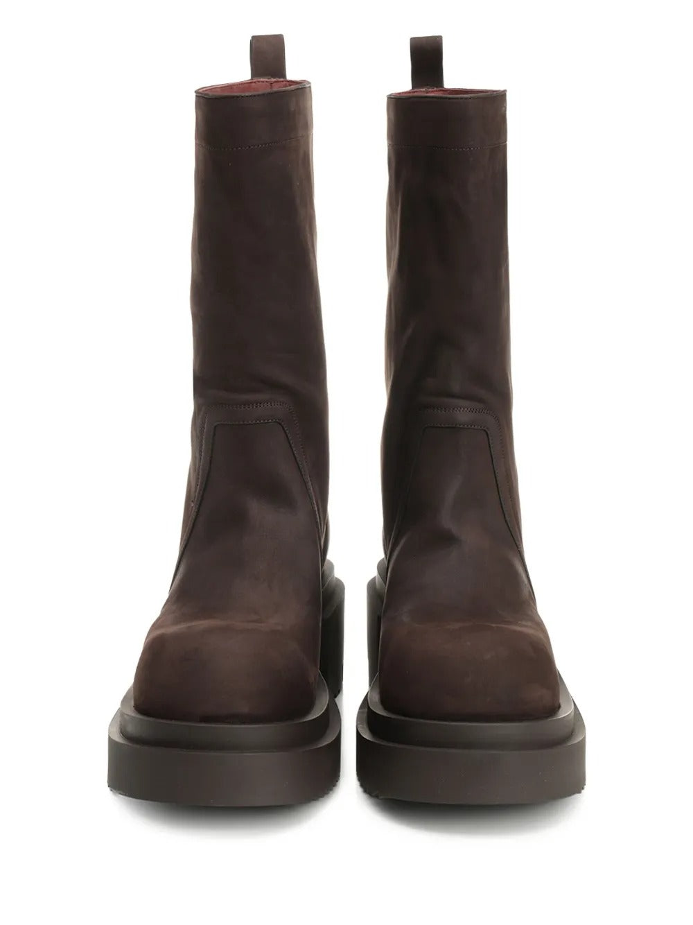 Brown boots, front view