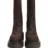 Brown boots, front view