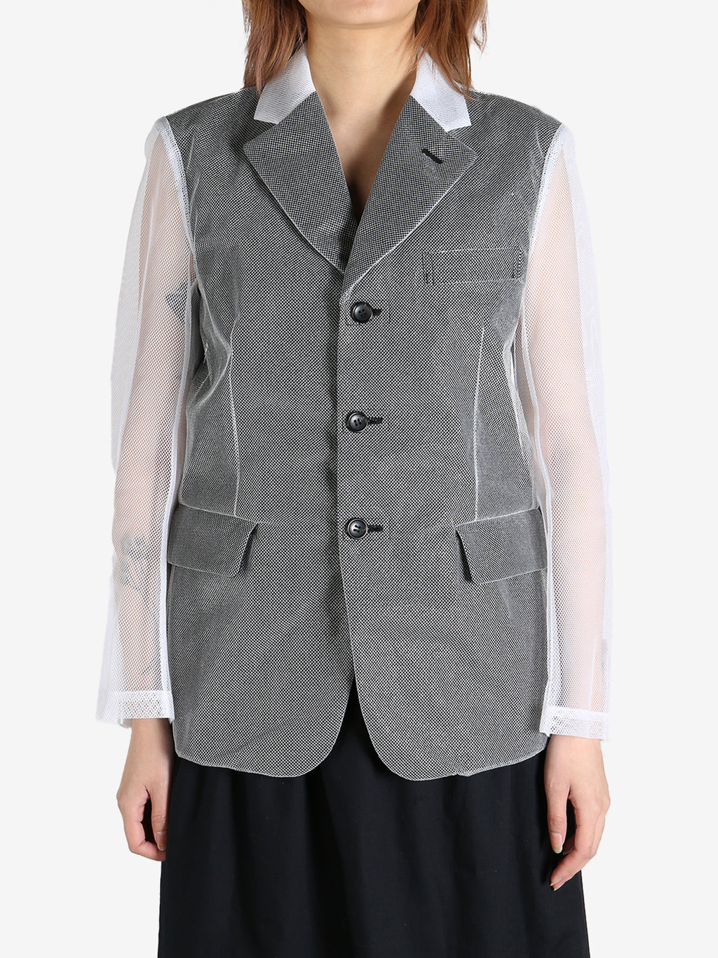 COMME DES GARCONS - Women Mesh Sleeved Suit Jacket