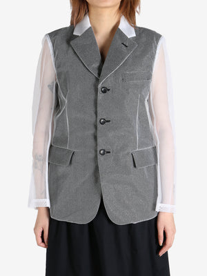 COMME DES GARCONS - Women Mesh Sleeved Suit Jacket