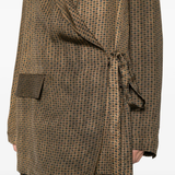 Brown checkered suit on a white background