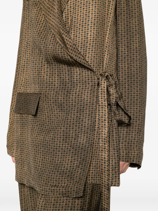 Brown checkered suit on a white background