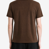 Brown t-shirt, full body view