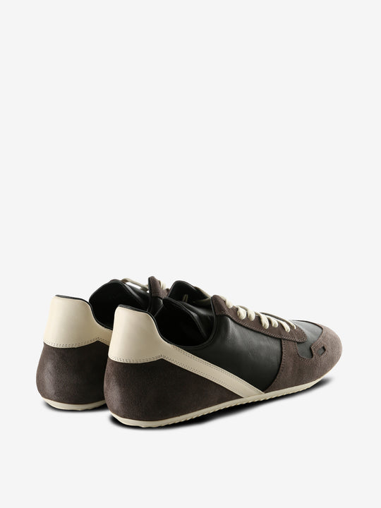 Brown sneakers, back view