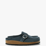 Navy sandals, front view