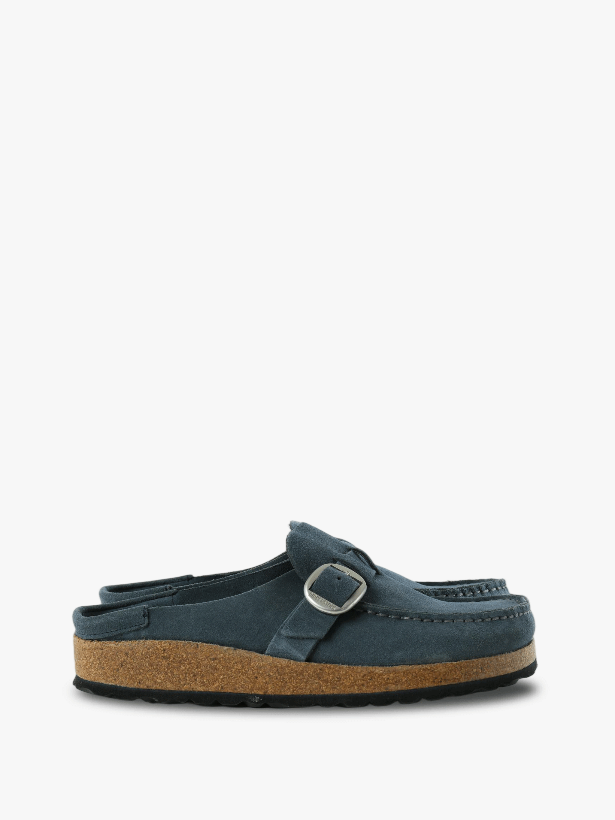 Navy sandals, front view