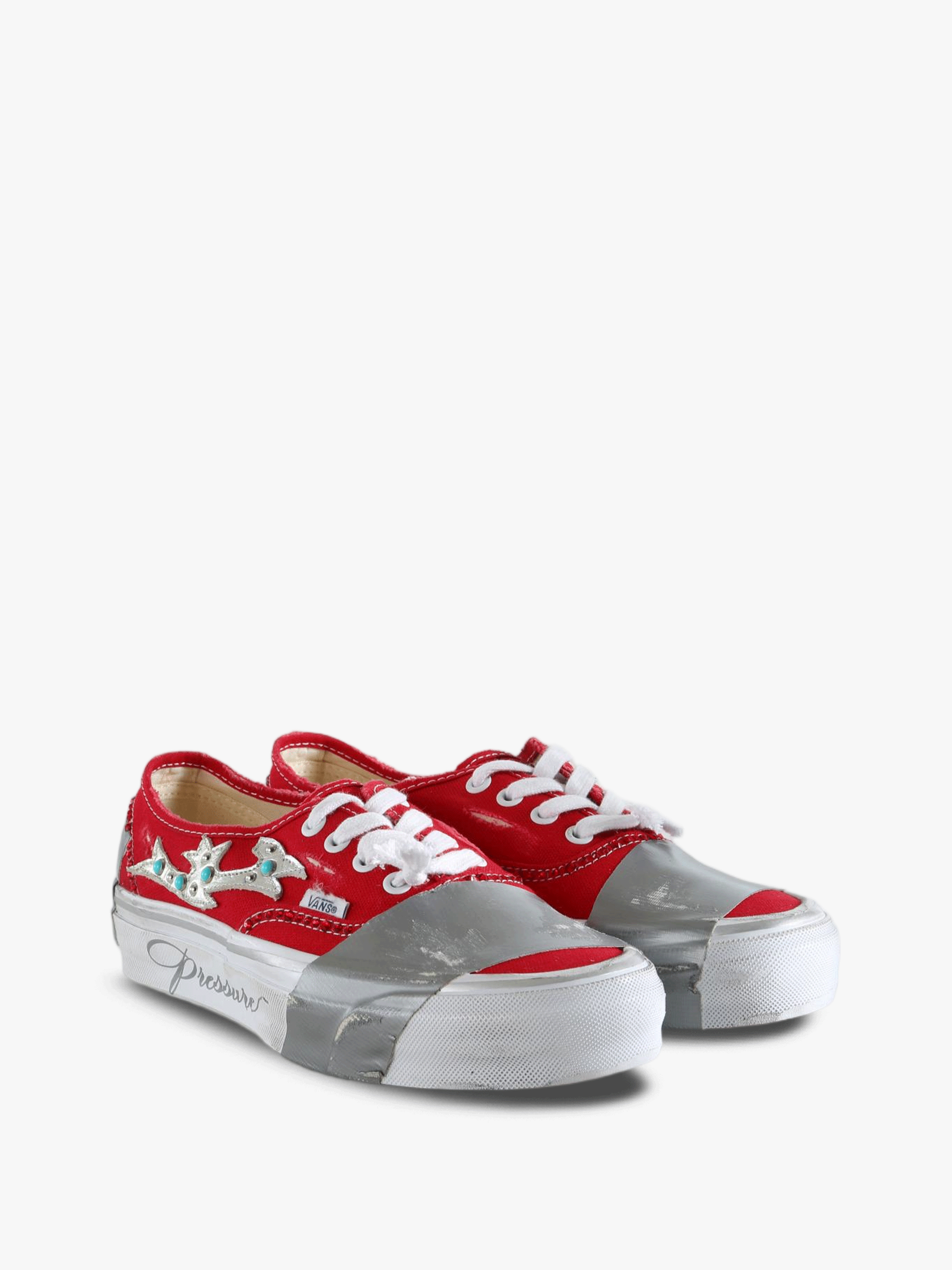 Red shoes, front view